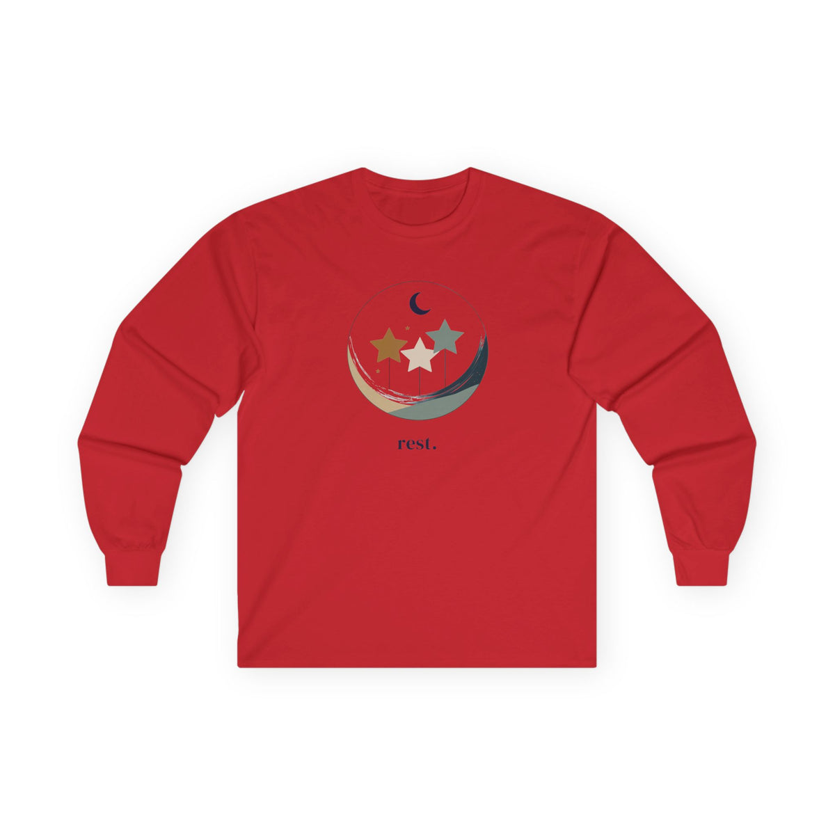 Red | Rest Long Sleeve Tee, front view