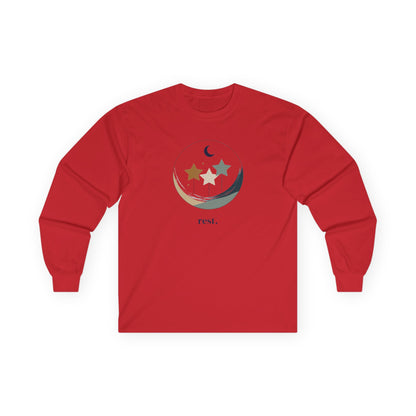 Red | Rest Long Sleeve Tee, front view