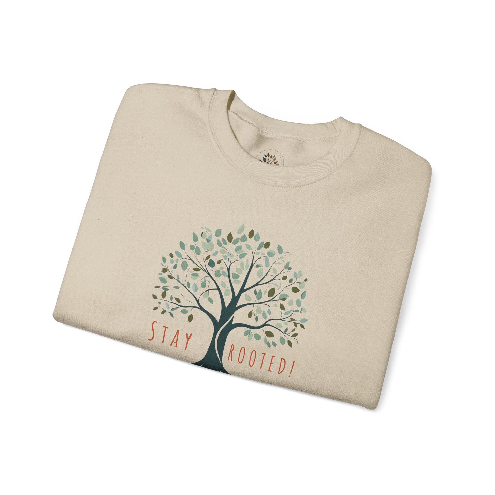 Sand | Stay Rooted! Sweatshirt, folded view