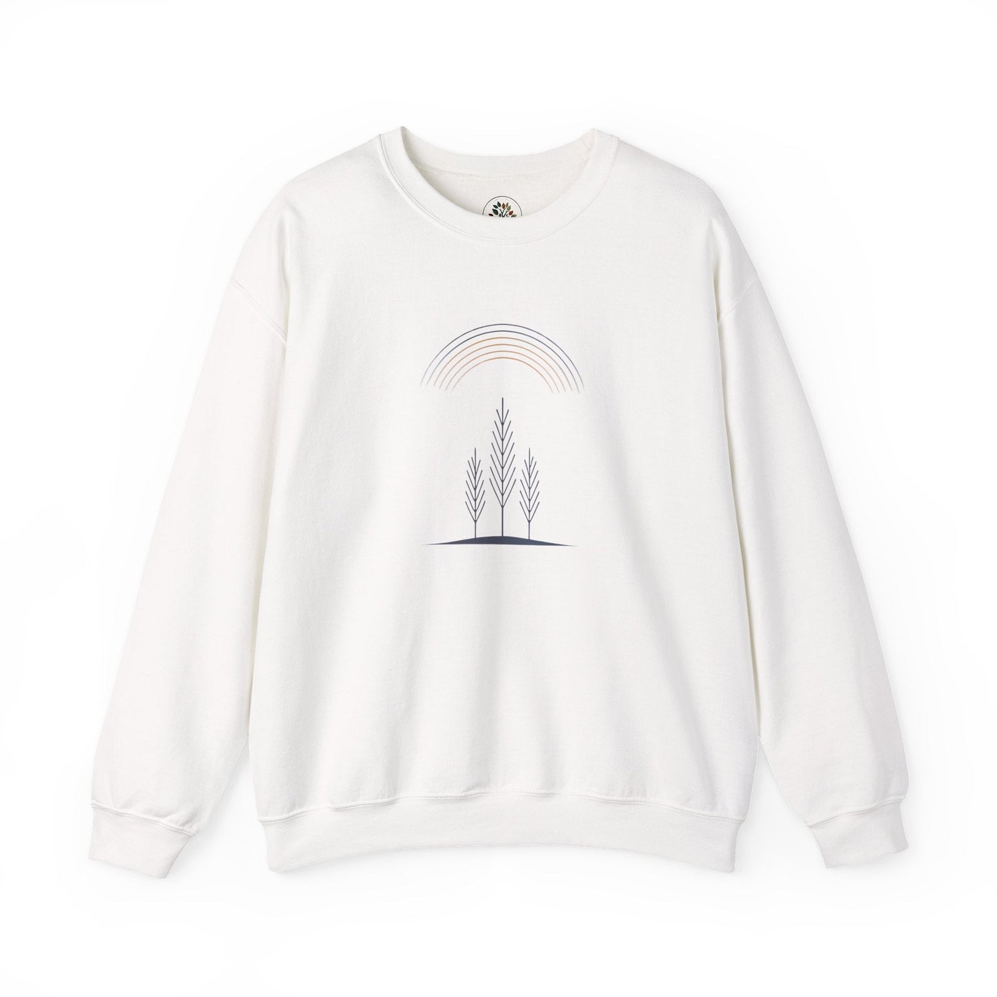 White | Quiet Arc Sweatshirt, front view