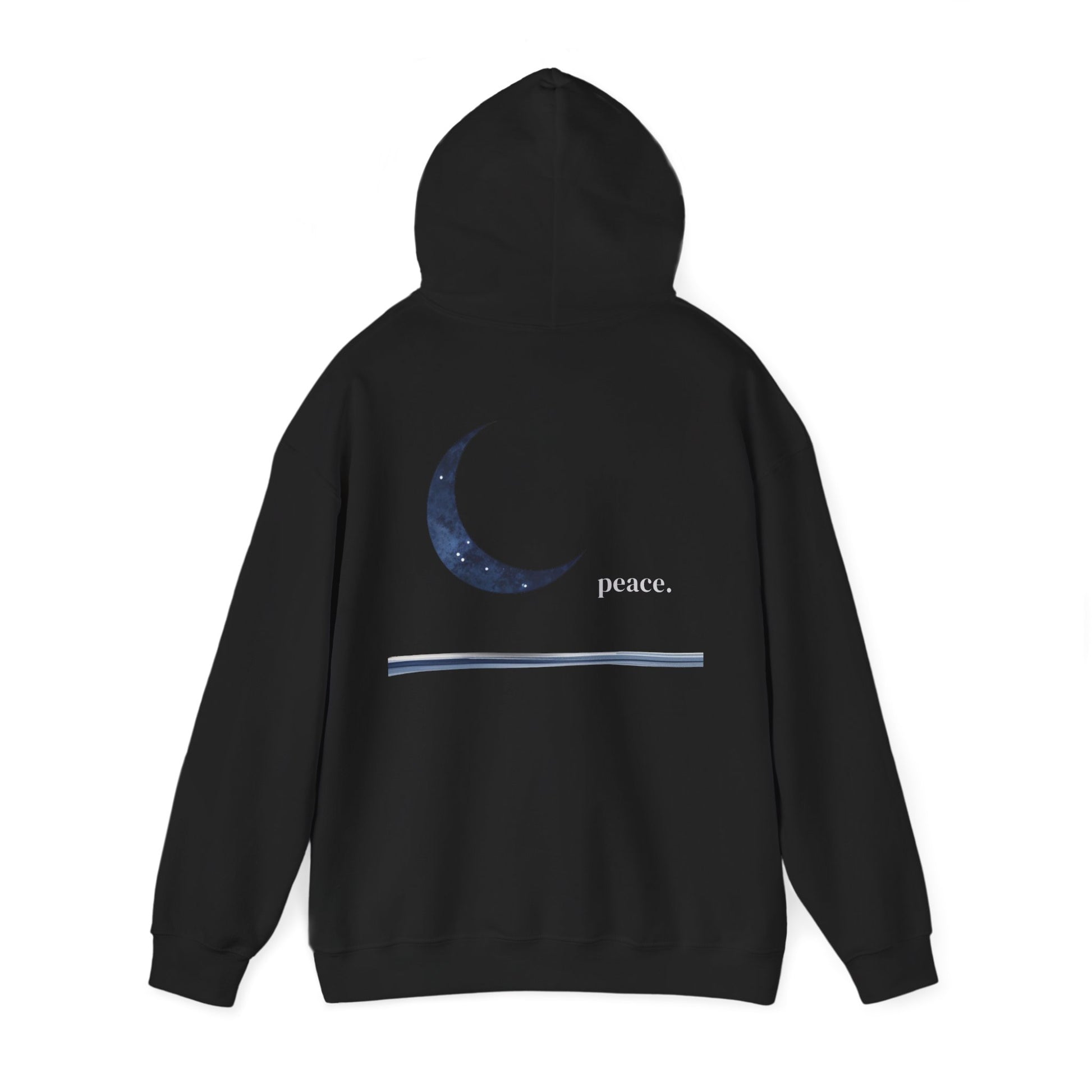 Black | Moonlit Peace Hoodie, back view 2