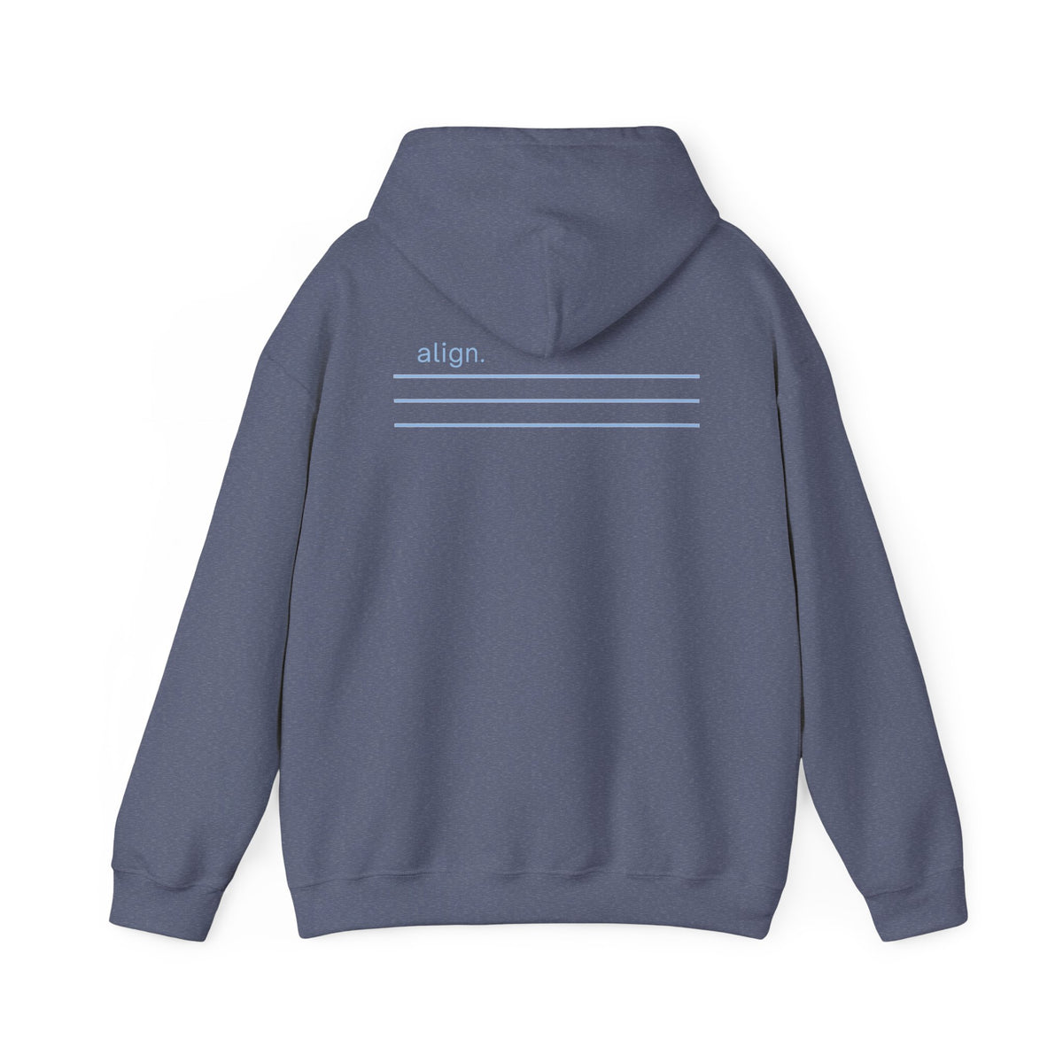 Heather Navy | Align Hoodie, back design view
