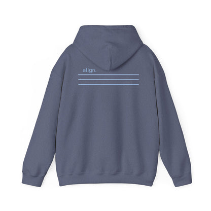 Heather Navy | Align Hoodie, back design view