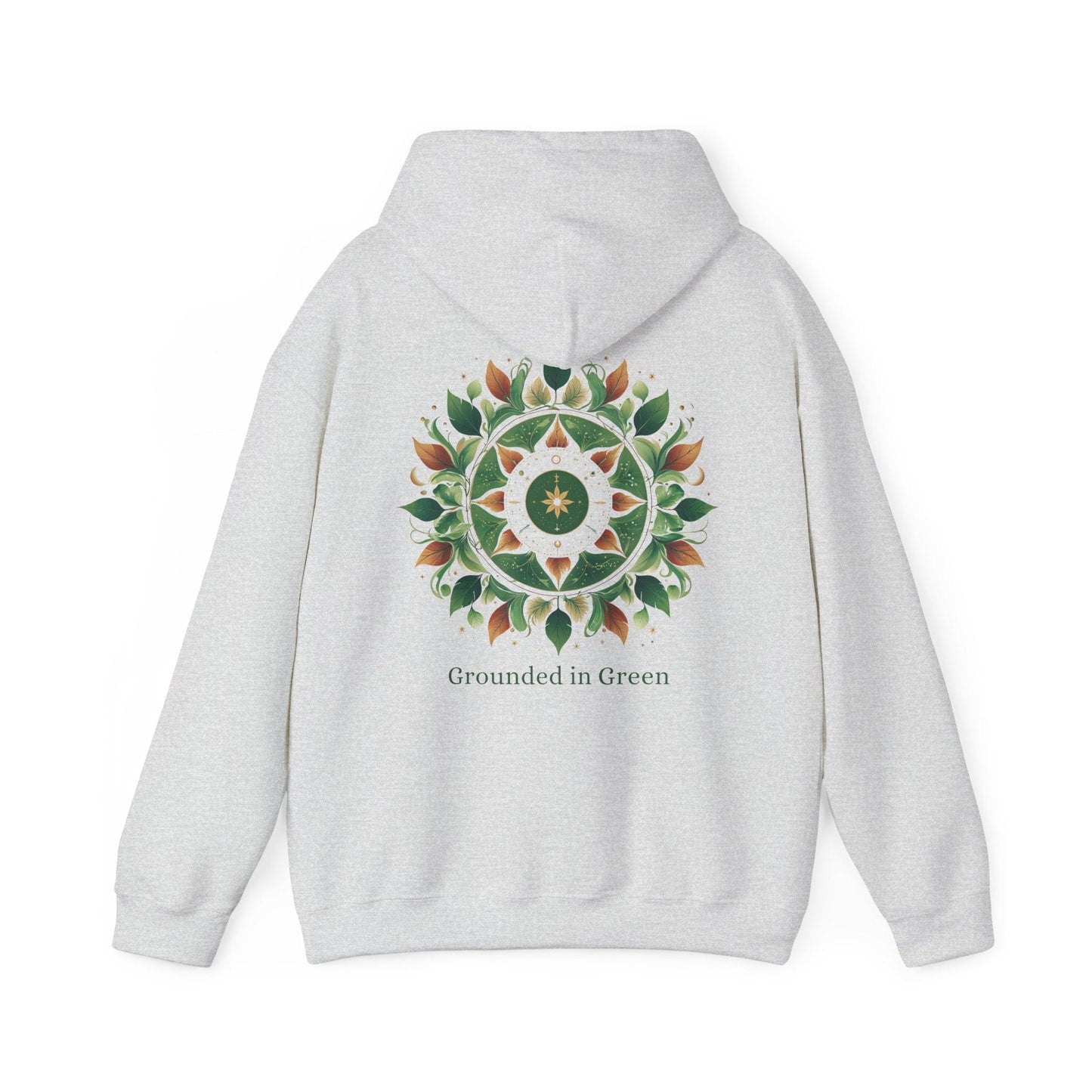 Ash | Grounded in Green Hoodie, back design view