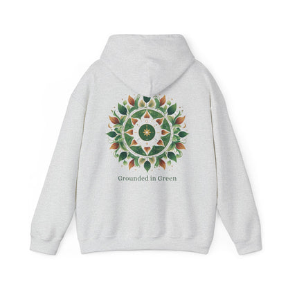 Ash | Grounded in Green Hoodie, back design view