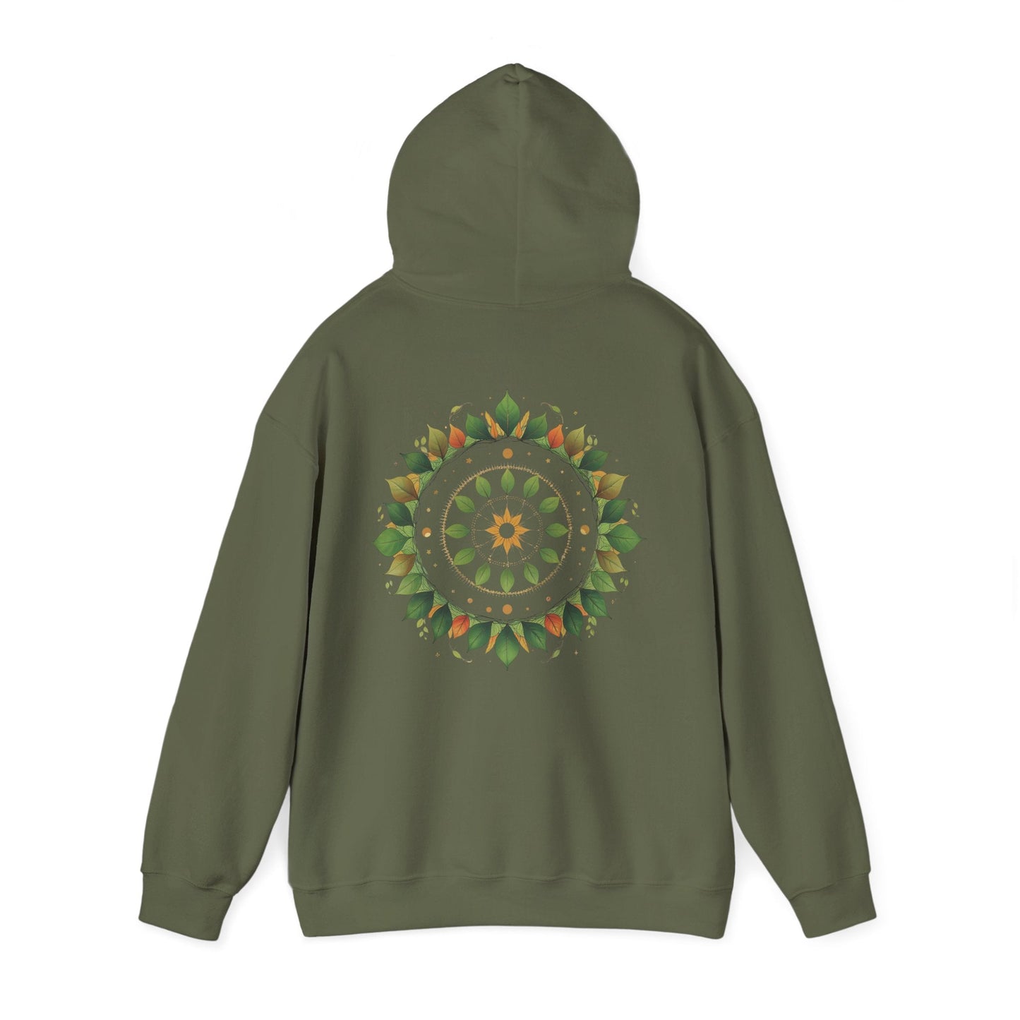 Military Green | Celestial Growth Hoodie, back view 2