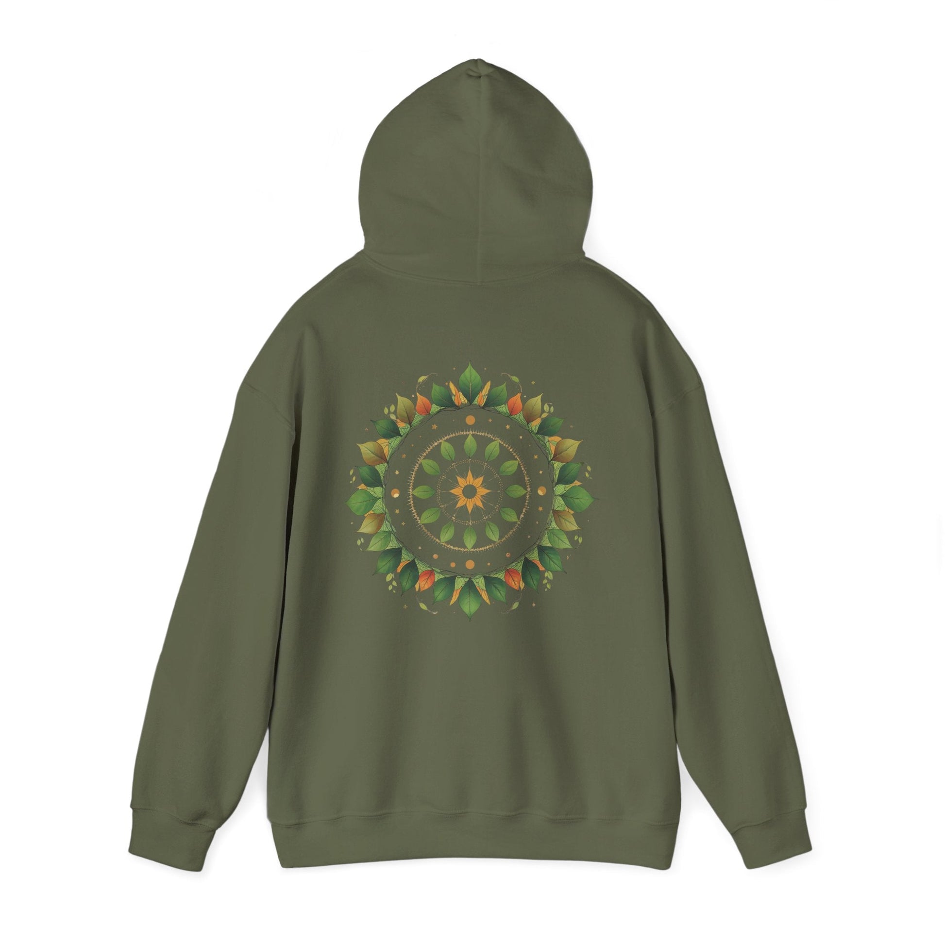 Military Green | Celestial Growth Hoodie, back view 2