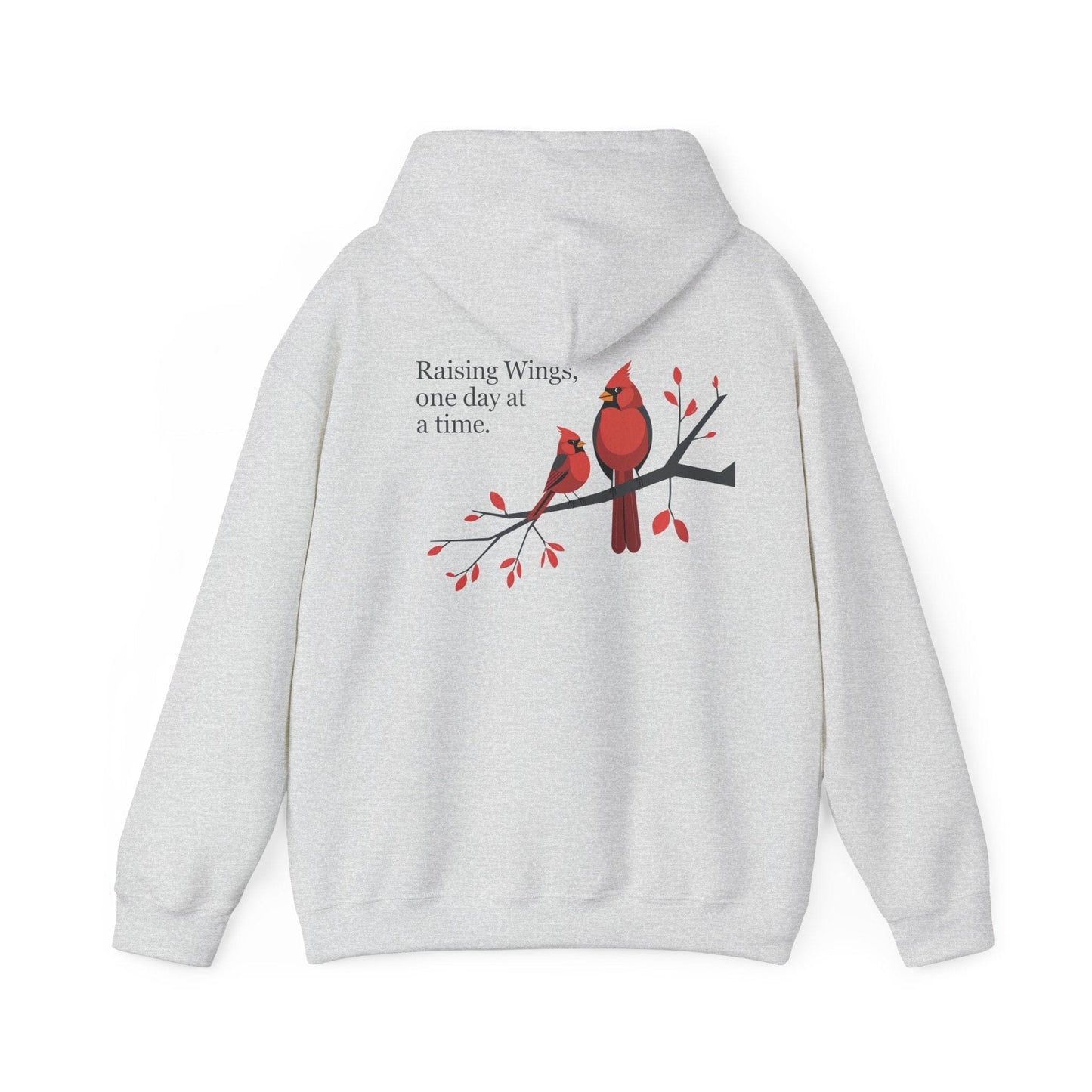 Ash | Raising Wings, One day at a time. Hoodie, back design view