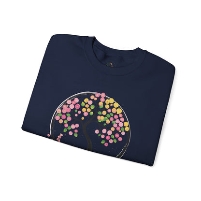 Navy | Joy in Bloom Sweatshirt, folded view