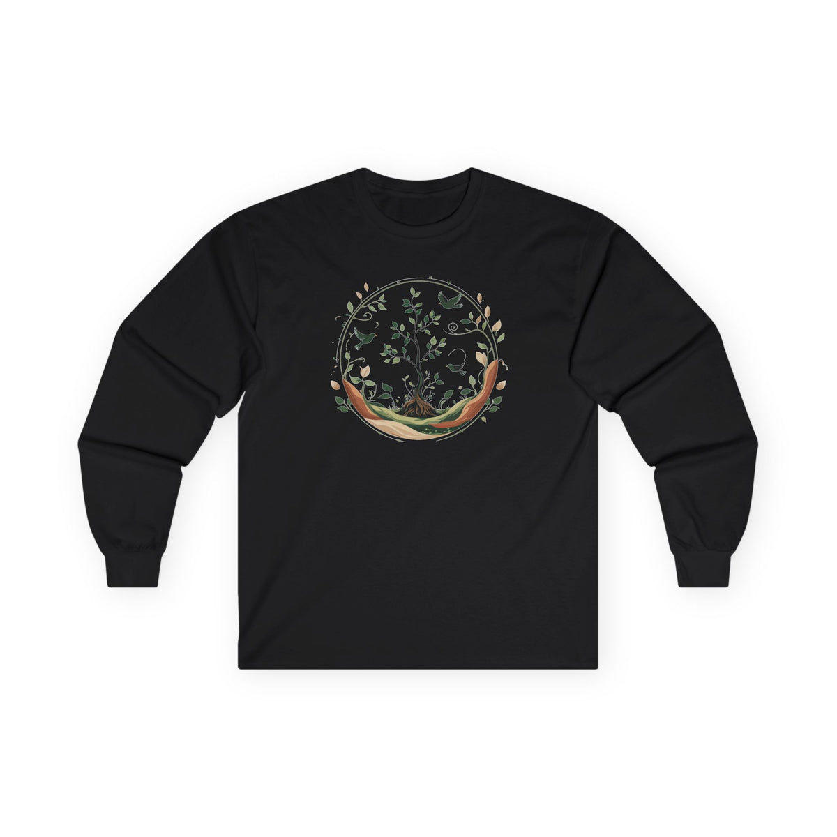 Black | Circle of Life Long Sleeve Tee, front view