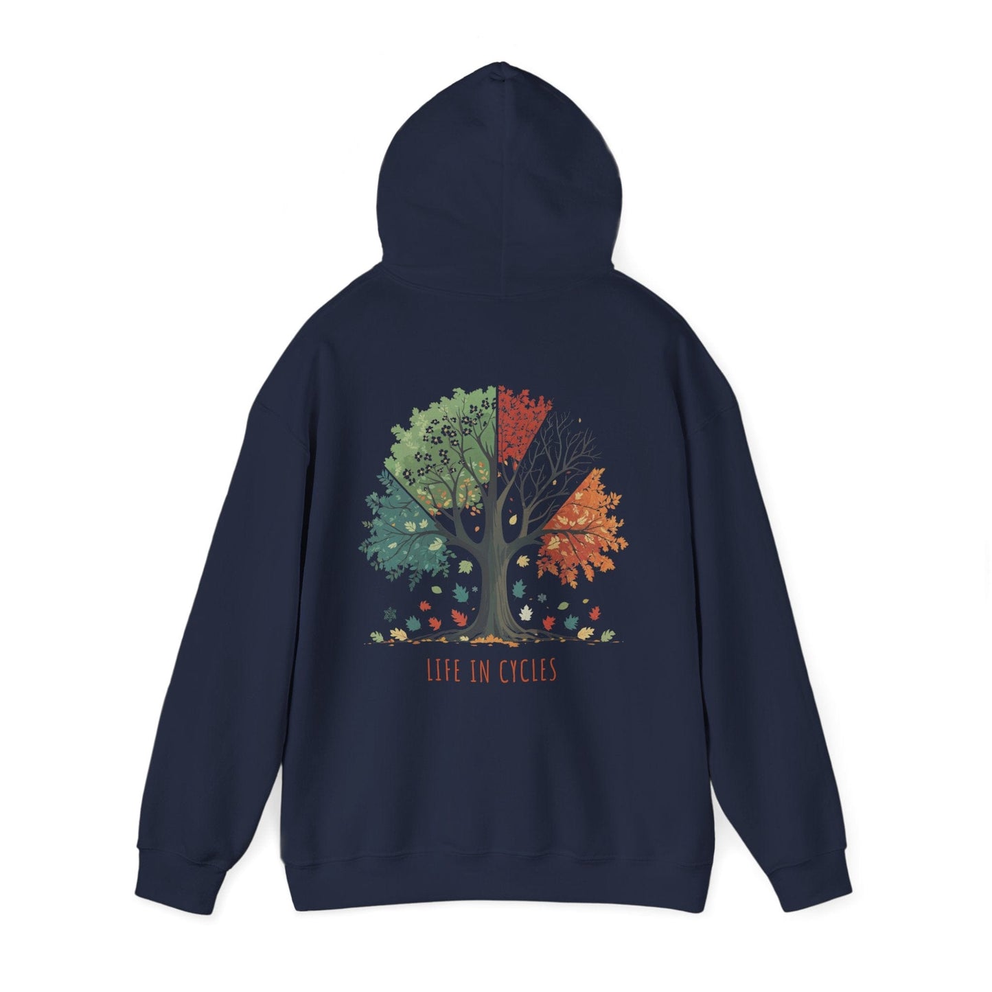 Navy | Life in Cycles Hoodie, back view 2