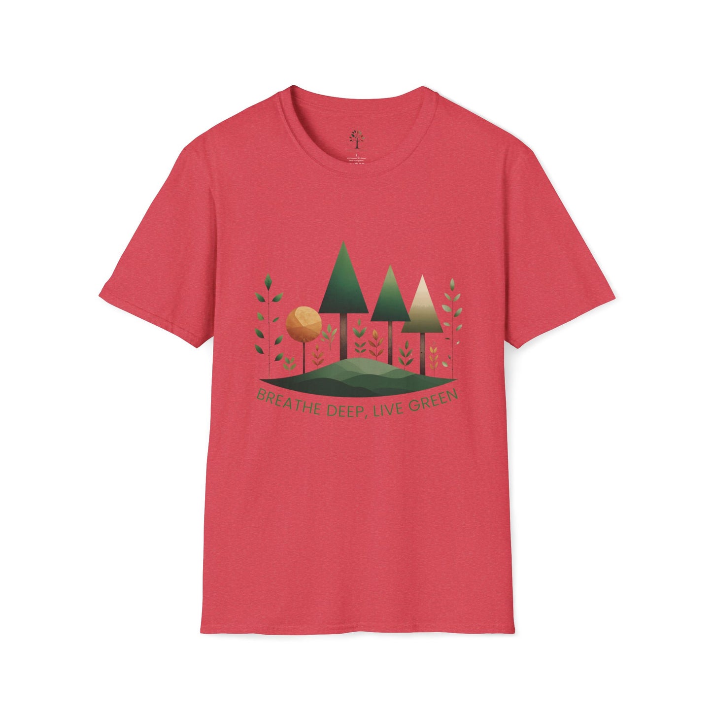 Heather Red | Breathe Deep, Live Green, front view