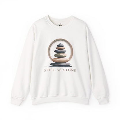 White | Still as Stone Sweatshirt, front view