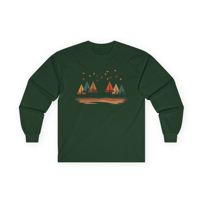 Forest Green | Horizon Fall Long Sleeve Tee, front view