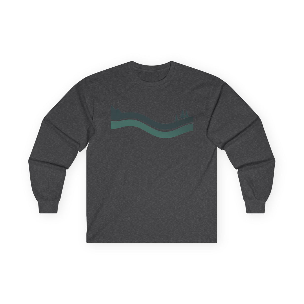 Dark Heather | River Long Sleeve Tee, front view