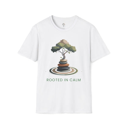 White | Rooted in Calm, front view