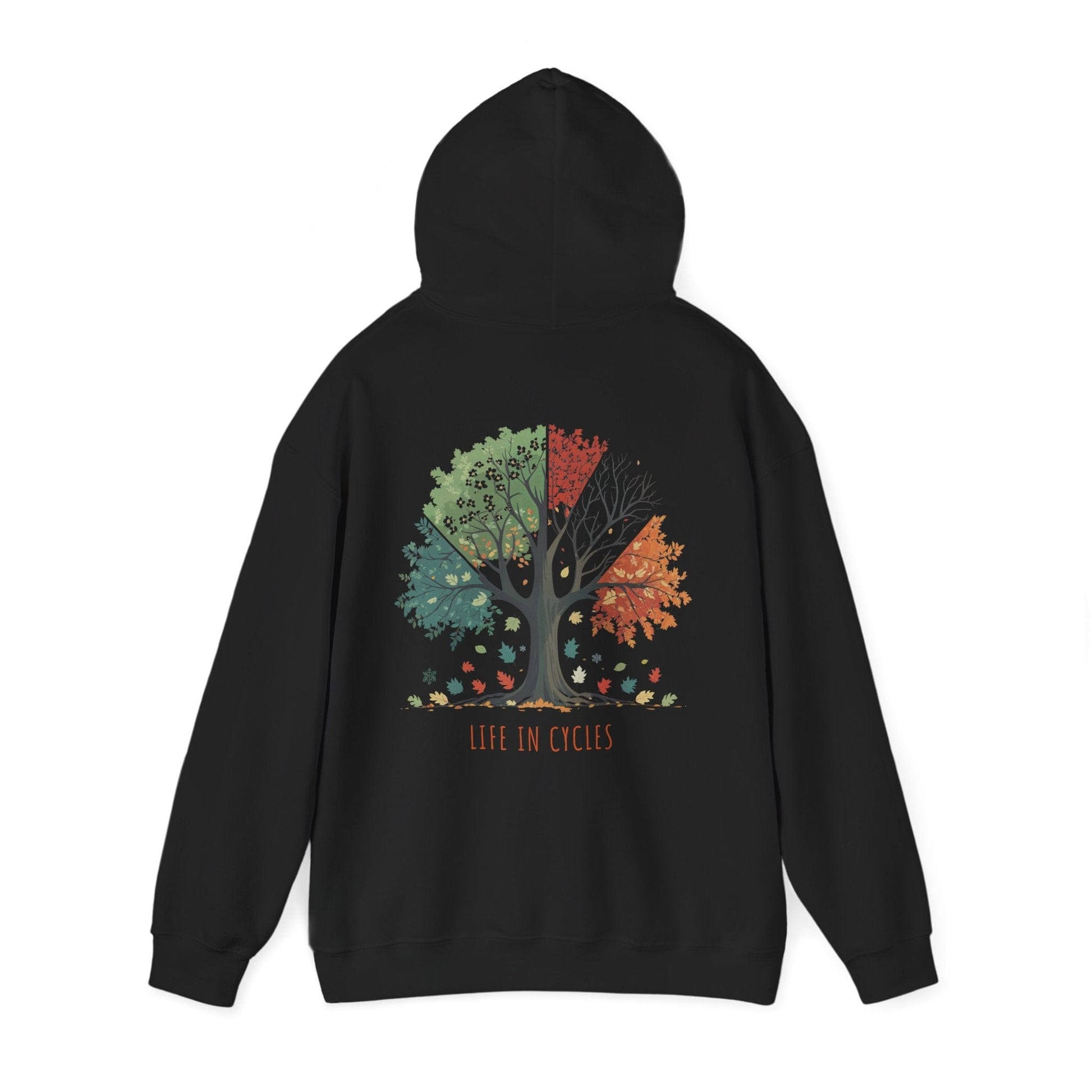 Black | Life in Cycles Hoodie, back view 2
