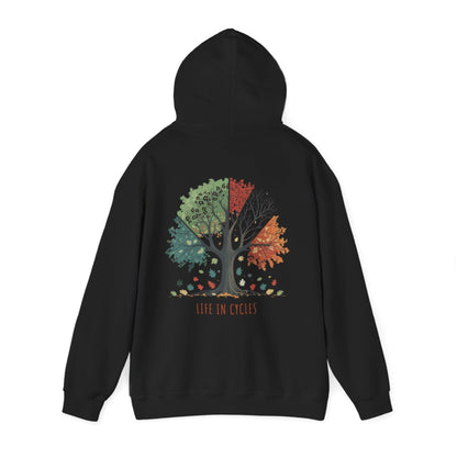 Black | Life in Cycles Hoodie, back view 2