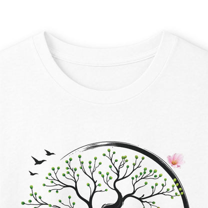 White | Unfolding Grace Long Sleeve Tee, folded view