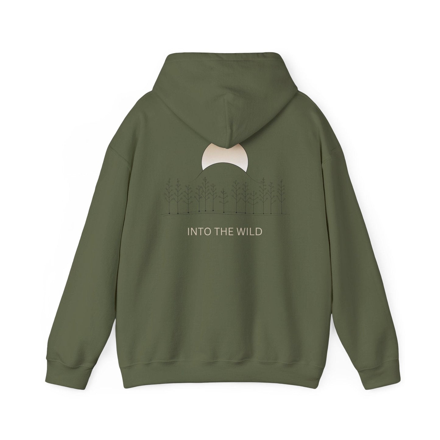 Military Green | Into The Wild Hoodie, back design view