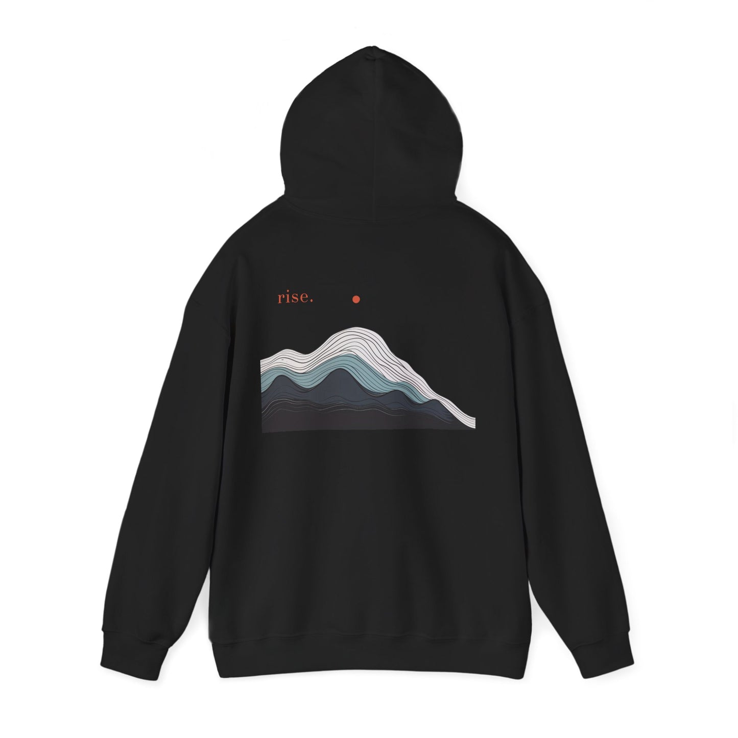 Black | Rise Hoodie, back view 2