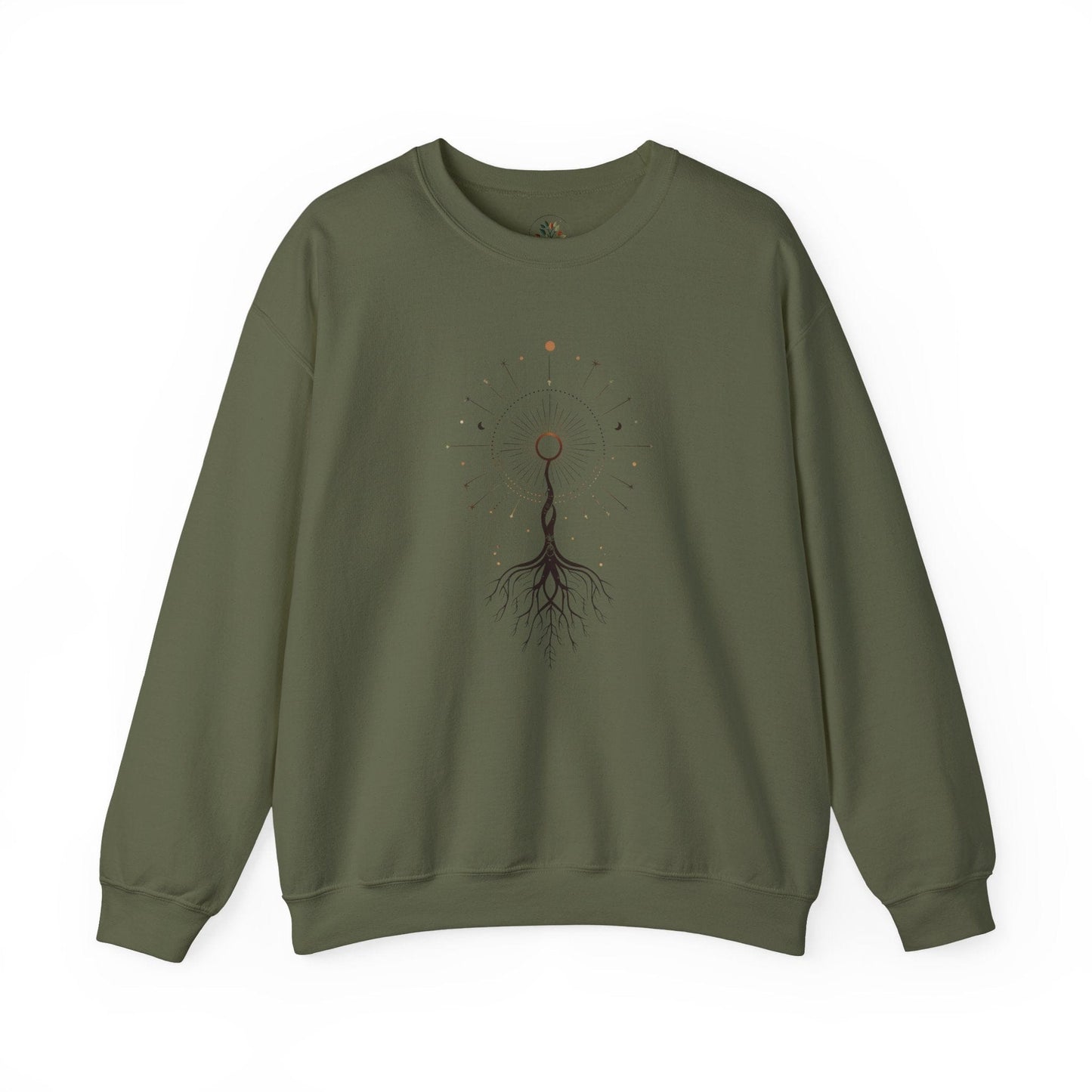 Military Green | The Cosmic Root Sweatshirt, front view