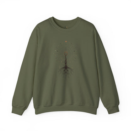Military Green | The Cosmic Root Sweatshirt, front view