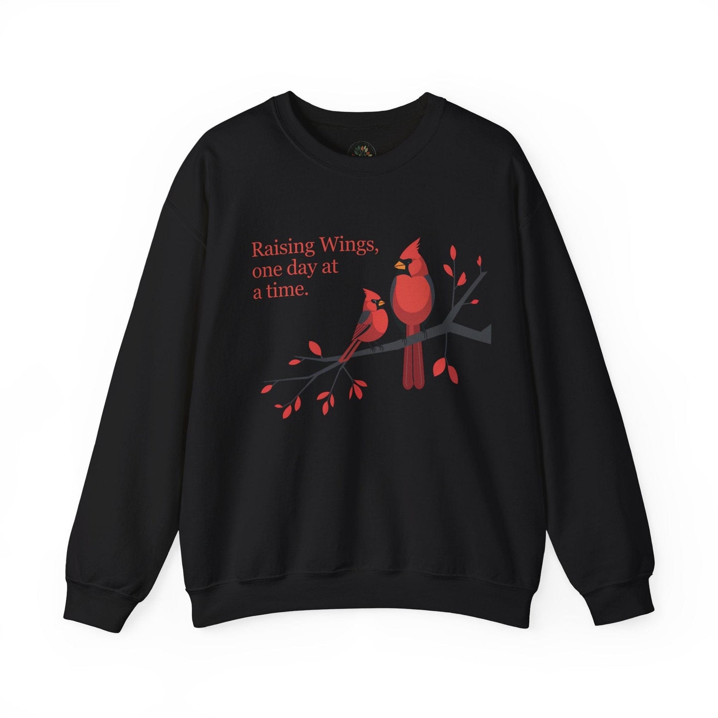 Black | Raising Wings, One day at a time Sweatshirt, front view