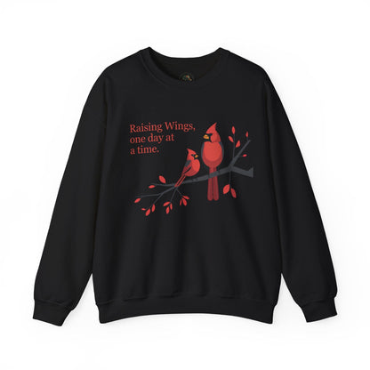 Black | Raising Wings, One day at a time Sweatshirt, front view