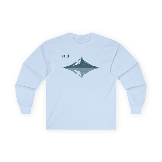 Light Blue | Still Long Sleeve Tee, front view