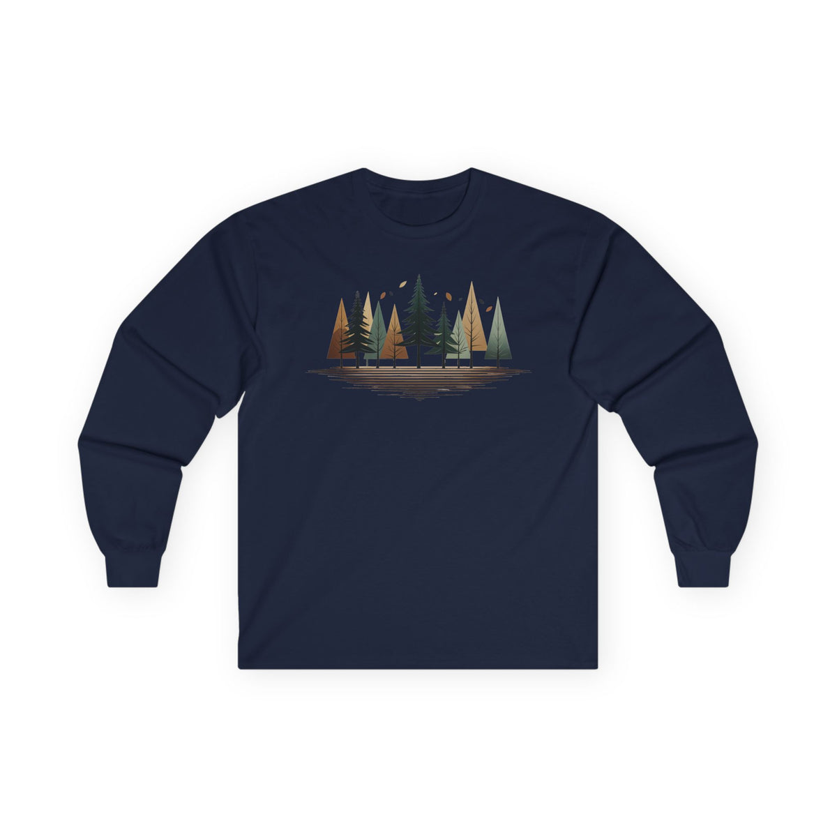 Navy | Forest Rhythm Long Sleeve Tee, front view
