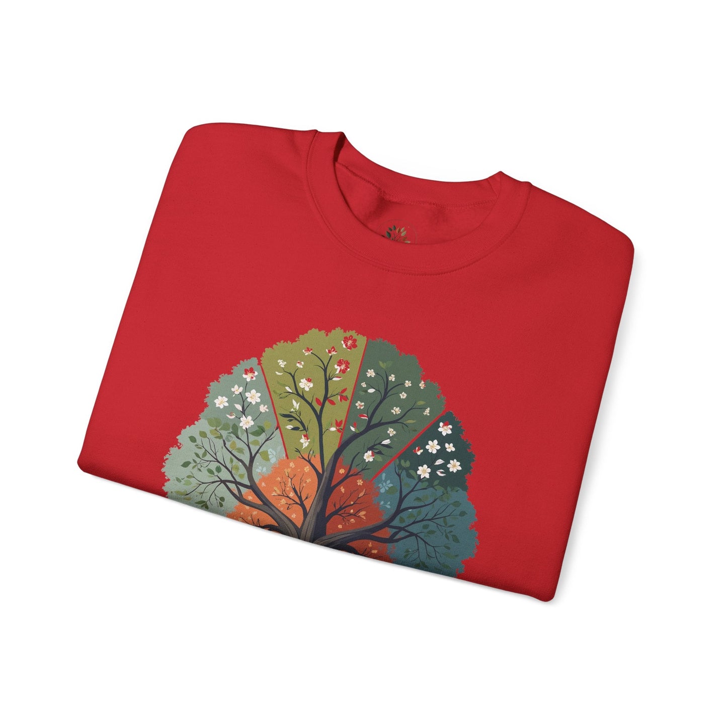 Red | Circle of Seasons Sweatshirt, folded view