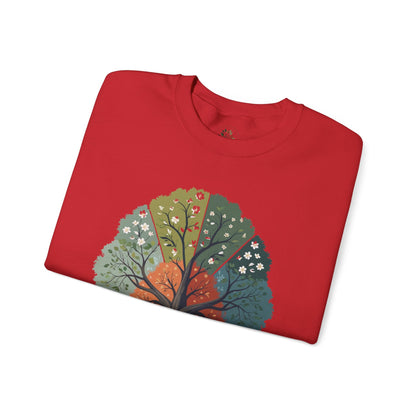 Red | Circle of Seasons Sweatshirt, folded view