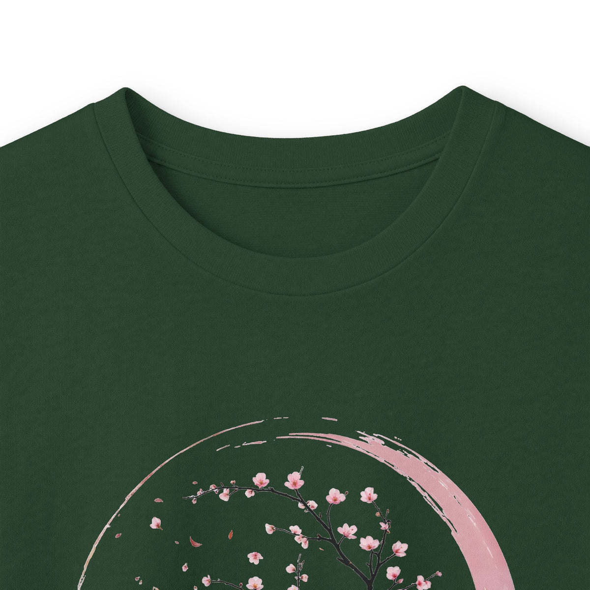Forest Green | Sakura Silence Long Sleeve Tee, folded view