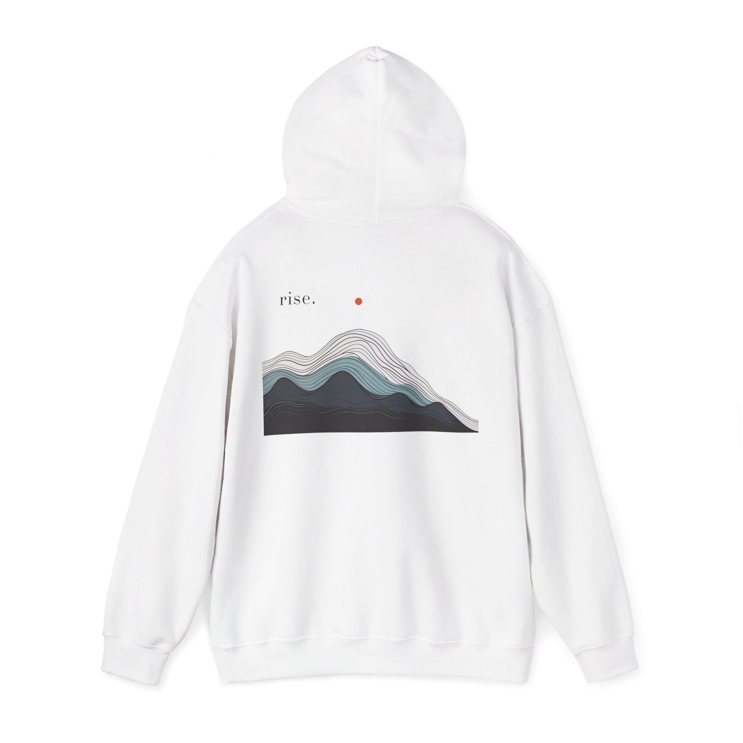 White | Rise Hoodie, back view 2