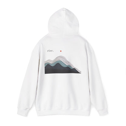 White | Rise Hoodie, back view 2