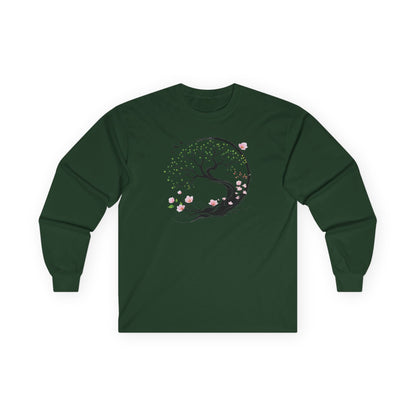 Forest Green | Unfolding Grace Long Sleeve Tee, front view