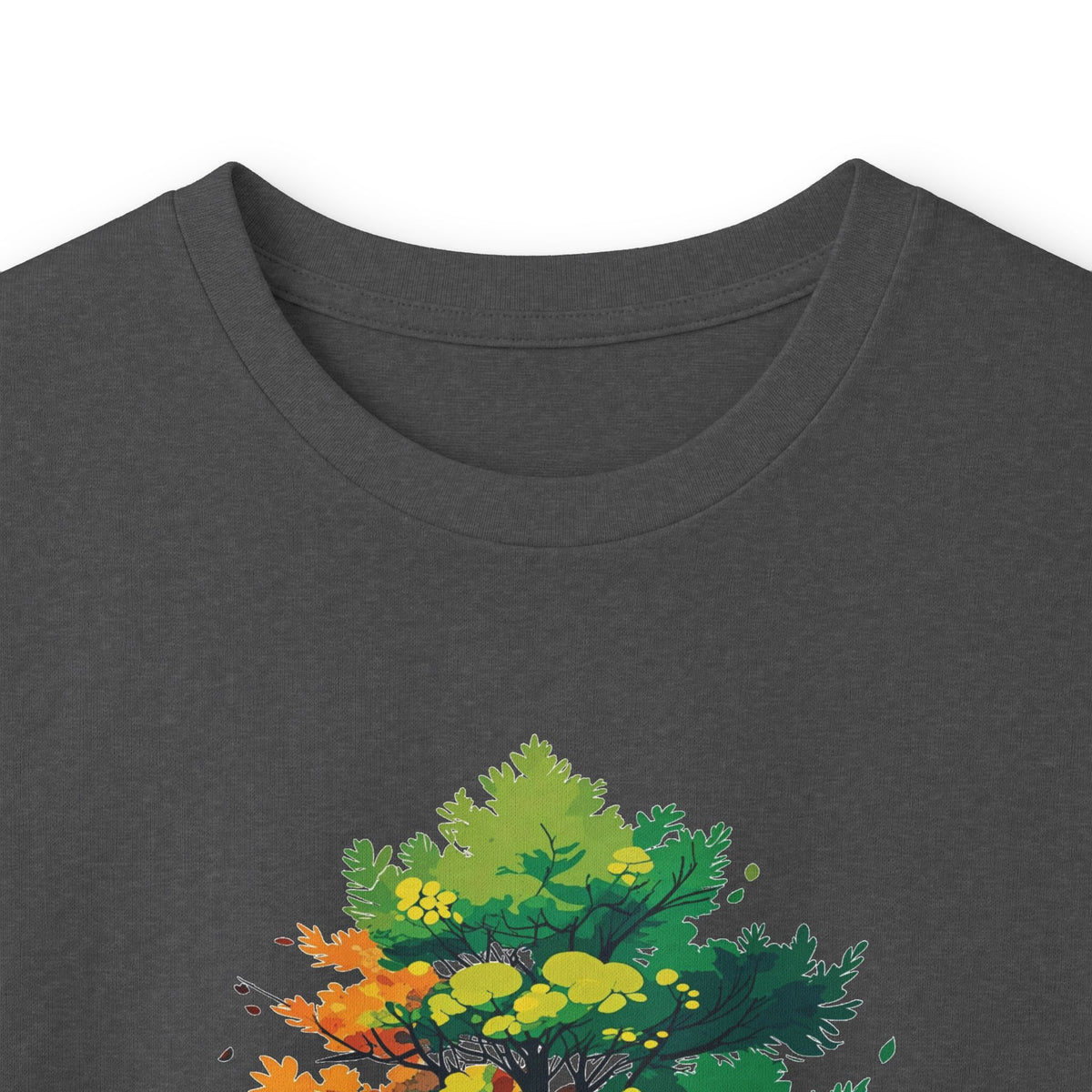 Dark Heather | Trees Protect Us Long Sleeve Tee, folded view