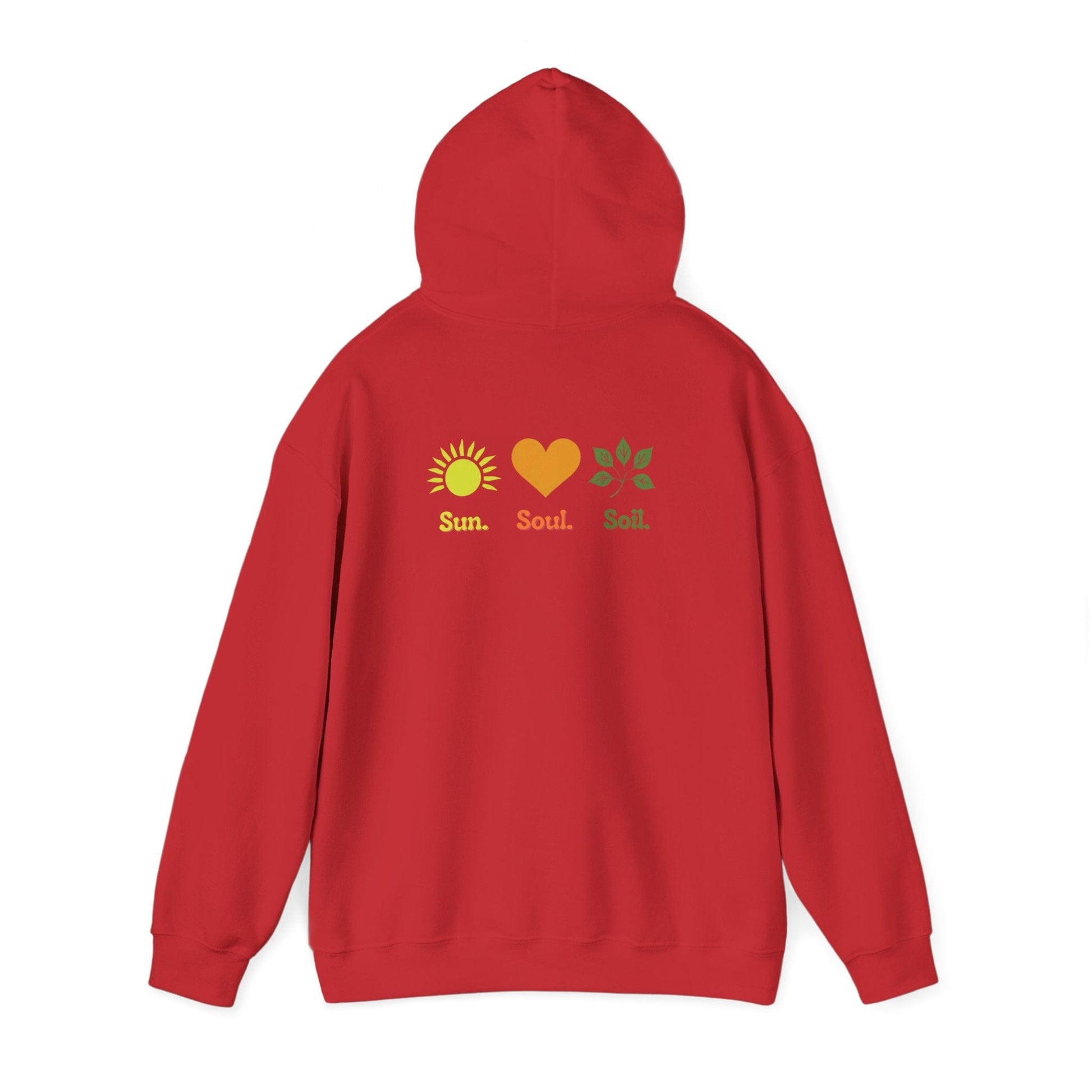 Red | Sun. Soul. Soil. Hoodie, back view 2
