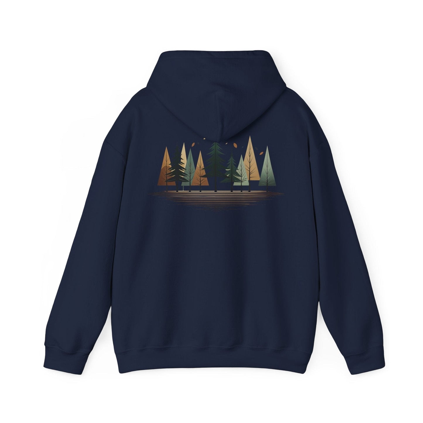 Navy | Forest Rhythm Hoodie, back design view