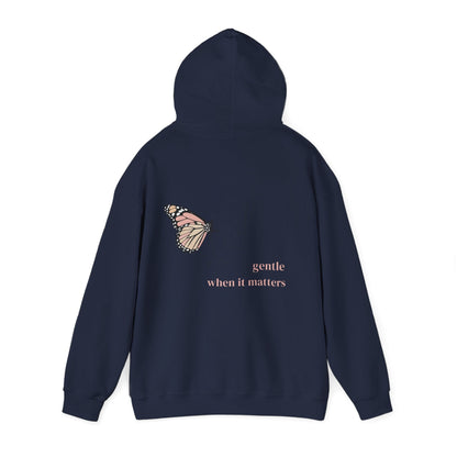Navy | Gentle When It Matters Hoodie, back view 2