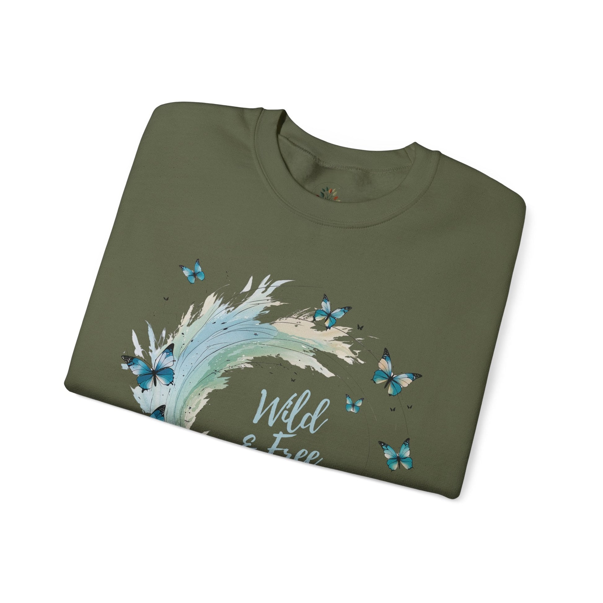 Military Green | Wild & Free Sweatshirt, folded view