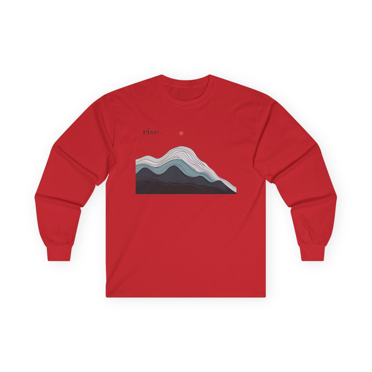 Red | Rise Long Sleeve Tee, front view