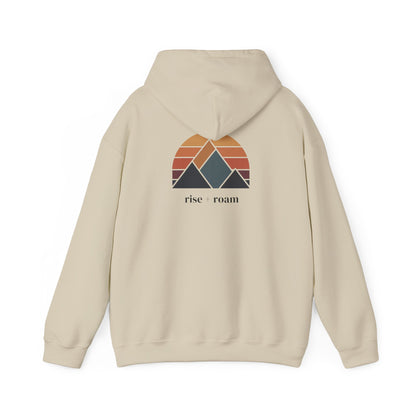 Sand | Rise +Roam Hoodie, back design view