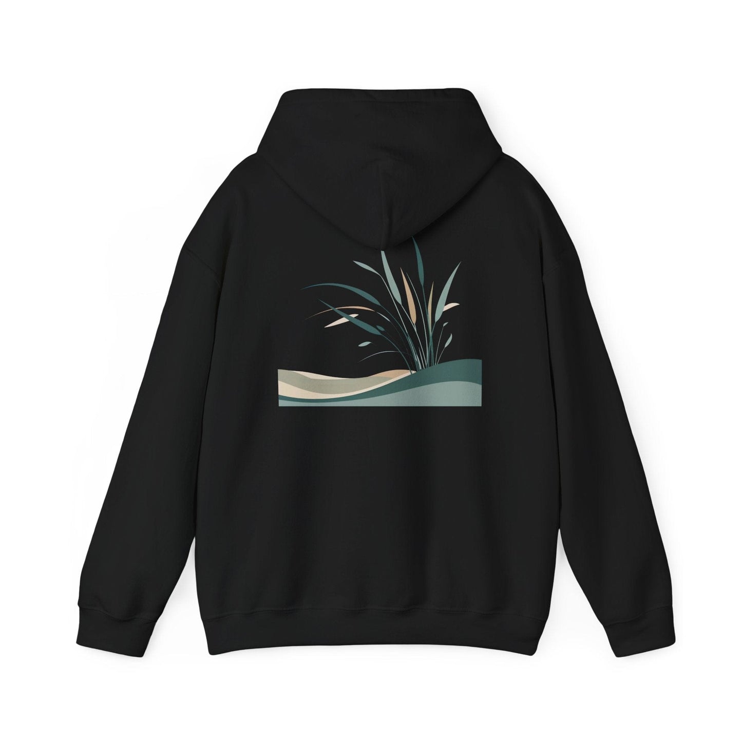 Black | Whispers in the Breeze Hoodie, back design view