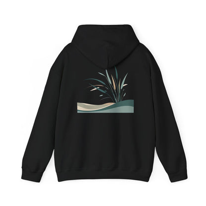 Black | Whispers in the Breeze Hoodie, back design view