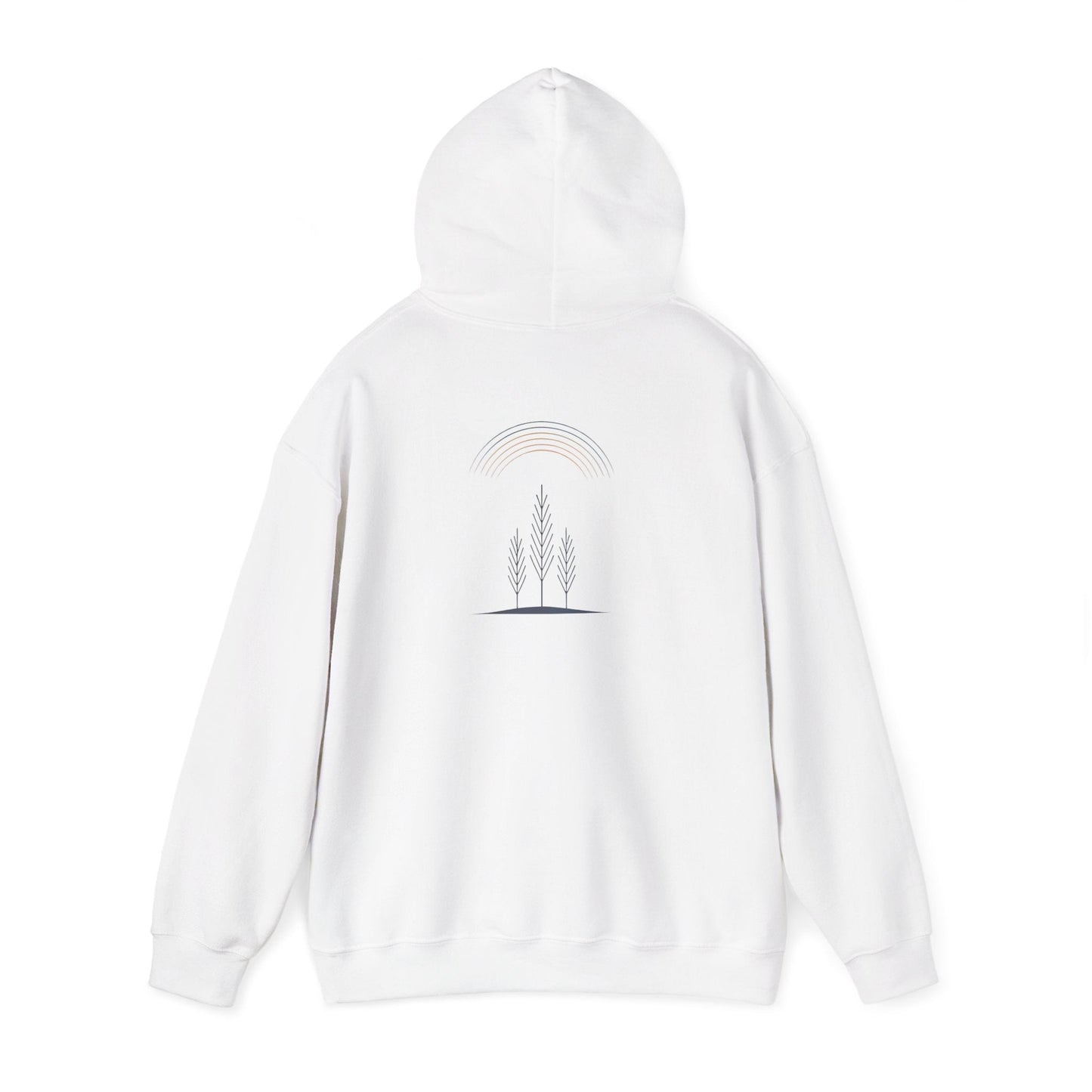 White | Quiet Arc Hoodie, back view 2