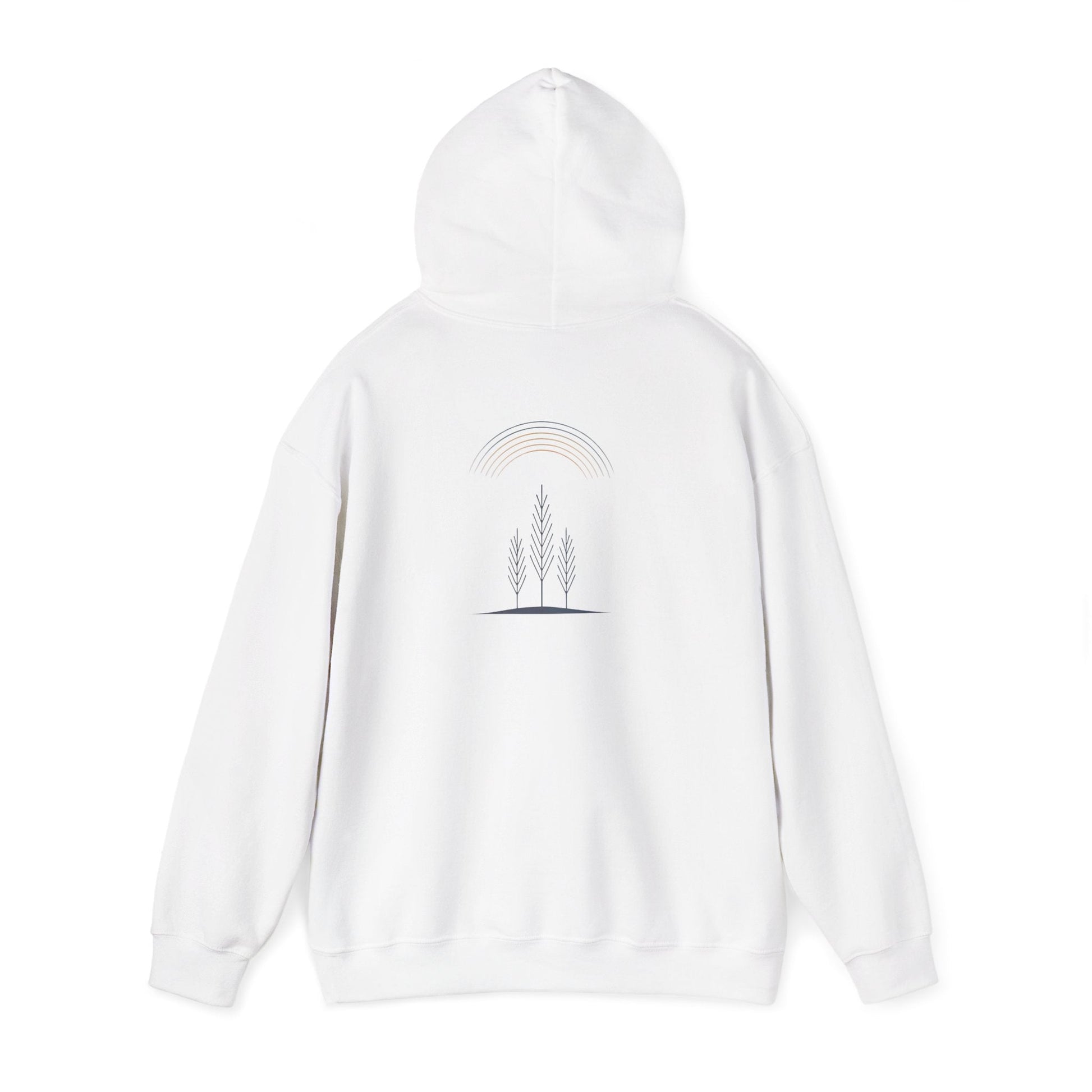 White | Quiet Arc Hoodie, back view 2