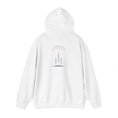 White | Quiet Arc Hoodie, back view 2