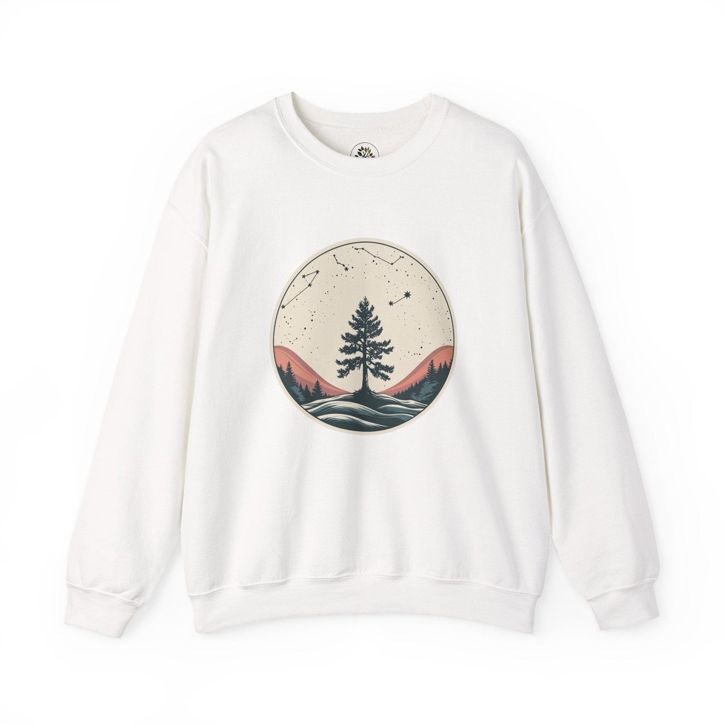 White | Rooted in Stars Sweatshirt, front view
